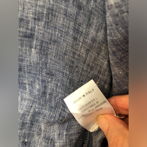 Women's Linen Tunic, Made In Italy, button-down, optional roll-up sleeves - Picture 11 of 11